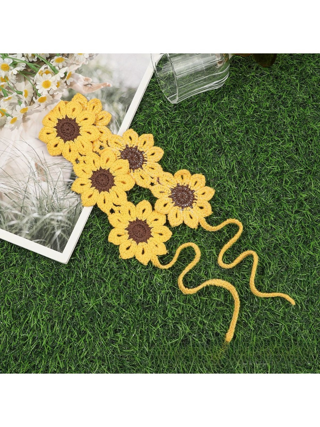 Scarvii Crochet Daisy Flower Headband