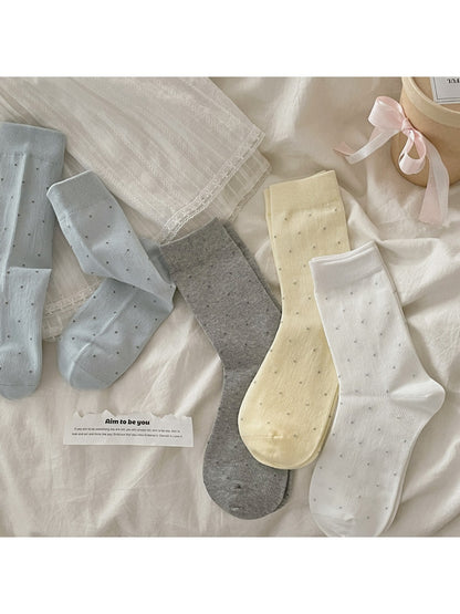 Rufia - Classic Dot Pattern Casual Crew Socks