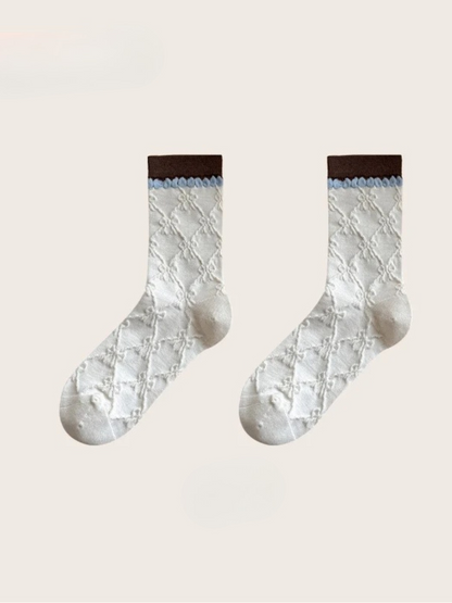 Rufia - Mixed Pattern Textured Crew Socks