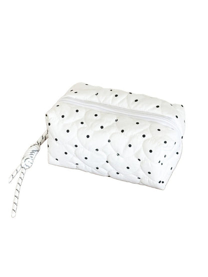 Cosbai - Quilted Dot Print Cosmetic Bag - image 2