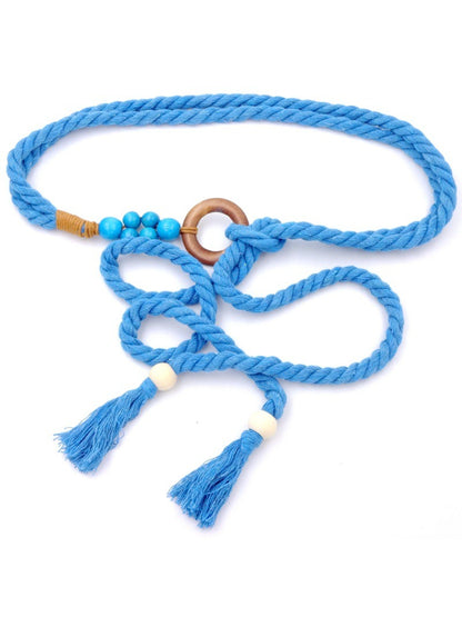 Beco Vibrant Braided Beads Ring Detail Waist Belt main product view