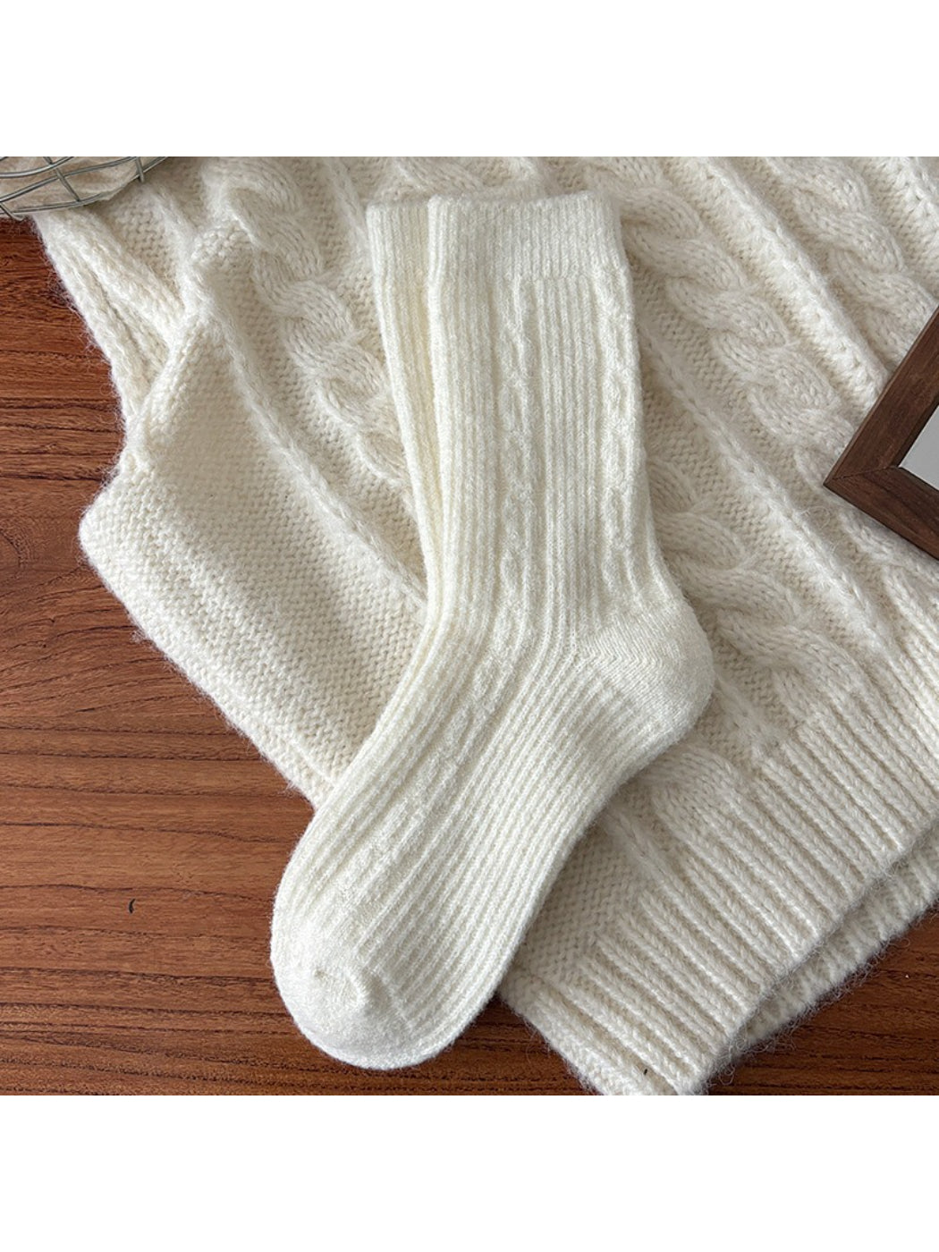 Rufia - Fluffy Soft Rib Knit Crew Socks