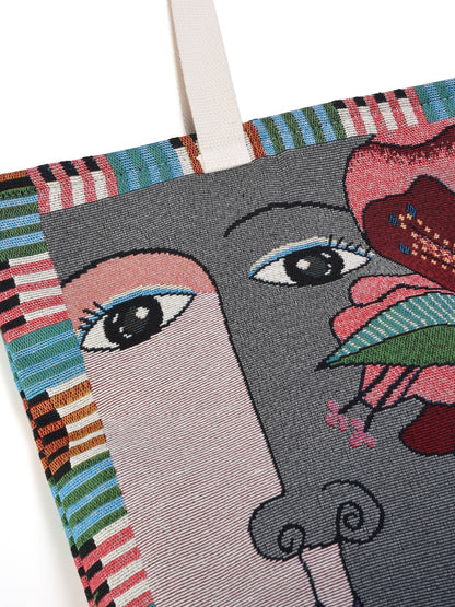 Cosbai - Large Capacity Embroidered Tote Bag