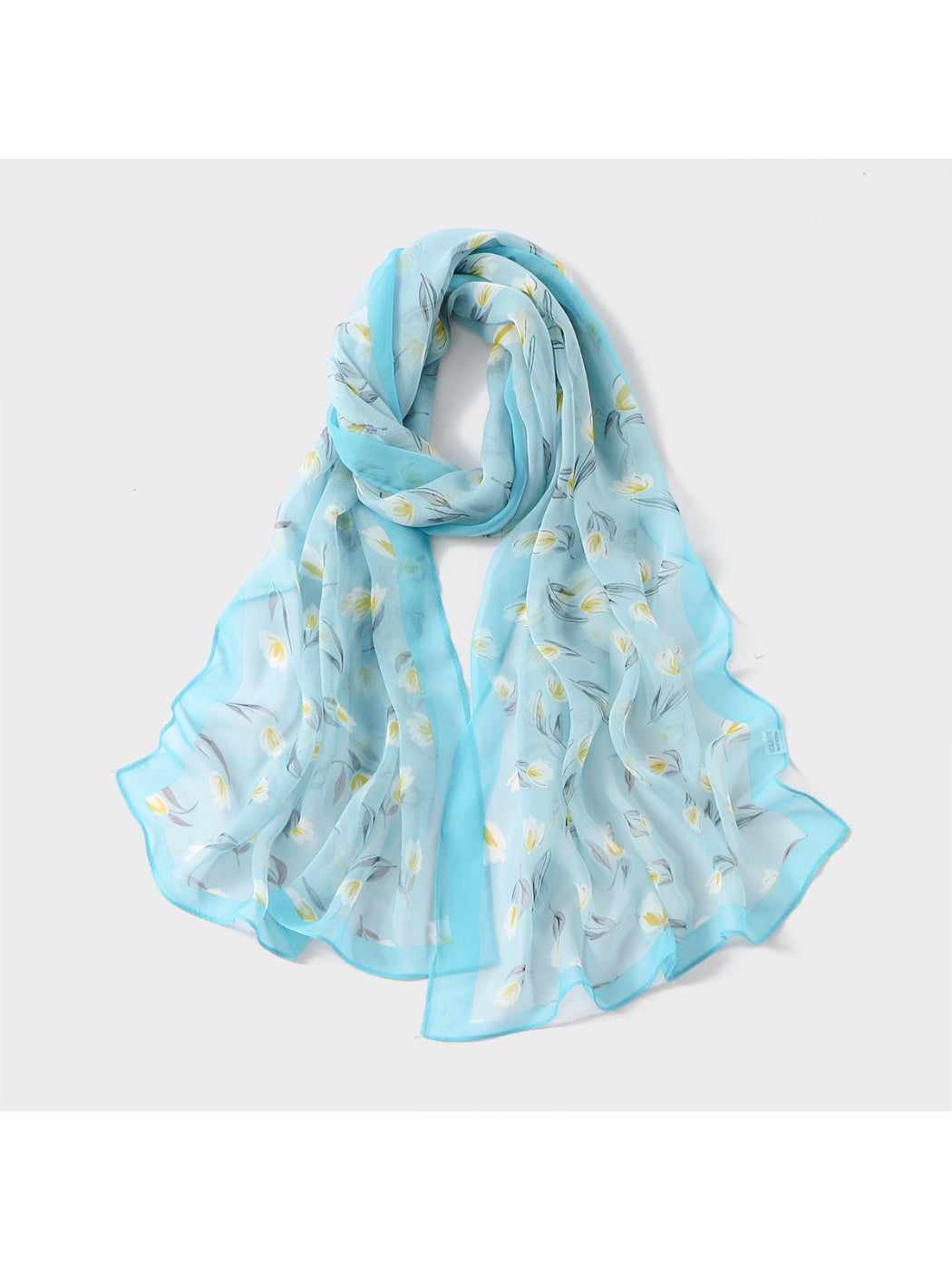 Scarvii - Soft Tulip Floral Print Lightweight Scarf