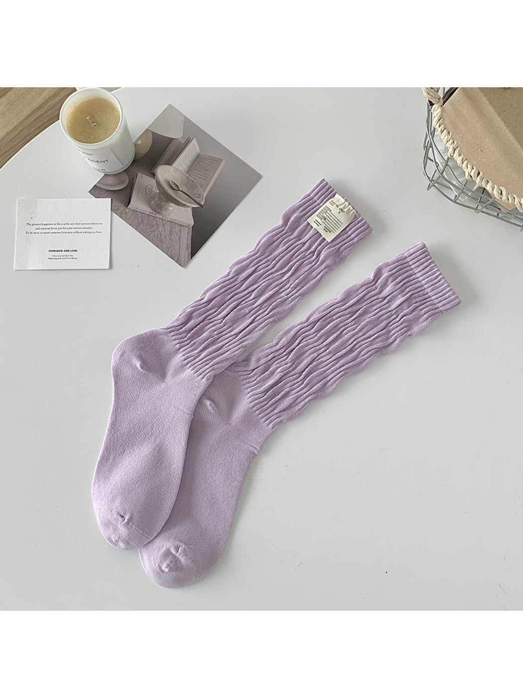 Rufia - Textured Soft Wave Knit Crew Socks