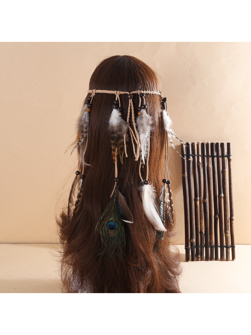 Hairish - Peacock Feather Hair Garland