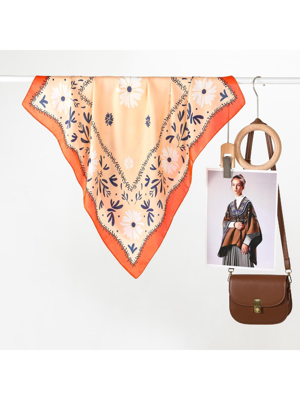 Scarvii - Boho Floral Frame Square Scarf