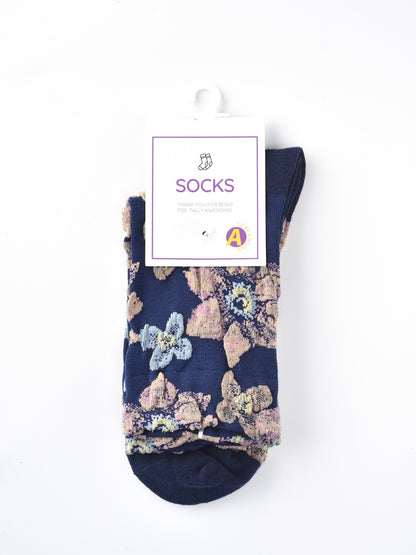 Rufia – Capsule Bold Bloom Pattern Crew Socks