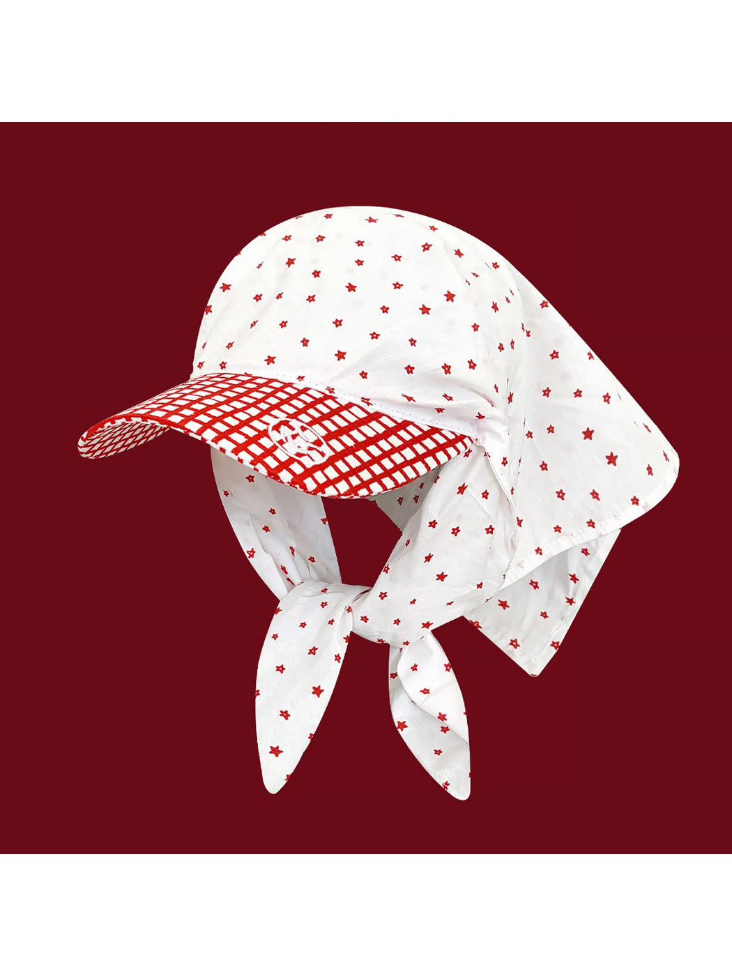 Haila plaid star pattern baseball cap front view on white background