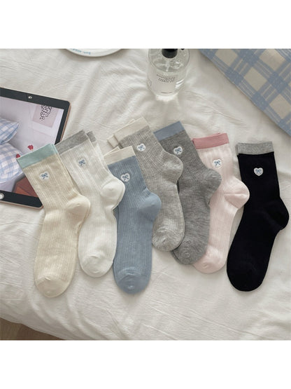 Rufia - Sweet Heart Patch Crew Socks