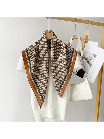 Scarvii - Geometric Diamond Grid Fashion Square Scarf