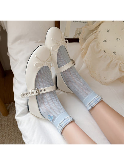 Rufia - Rib Knit Plaid Cuff Socks product image 4