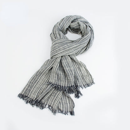 Model wearing Scarvii scarf styled in a loose knot