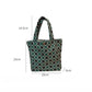Cosbai - Vintage Canvas Tote Bag with Green Quilted Print