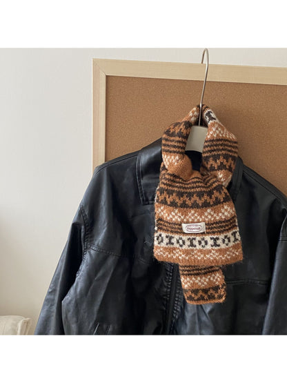 Scarvii - Fair Isle Knit Short Scarf