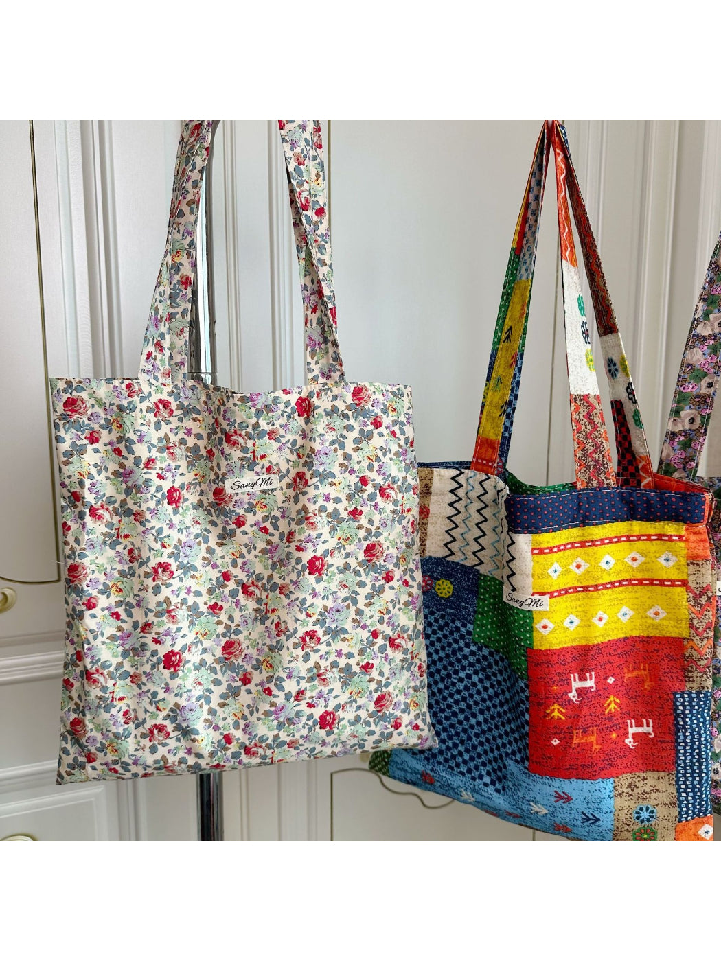Cosbai - Floral Print Everyday Tote Bag