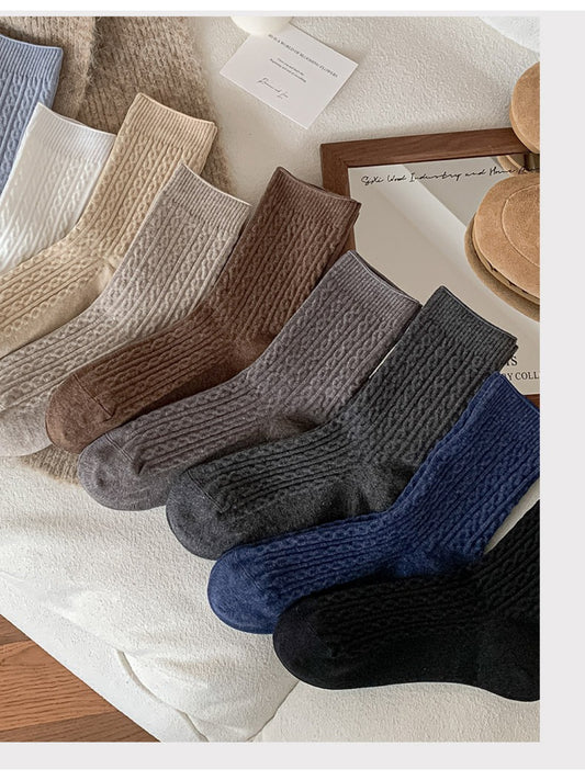 Rufia - Cozy Cable Texture Crew Socks
