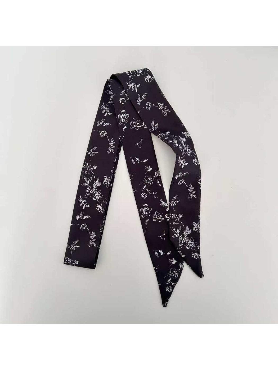 Scarvii Vintage Floral Pattern Skinny Scarf