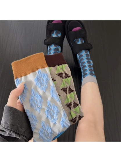 Rufia - Textured Bloom Mid Calf Socks
