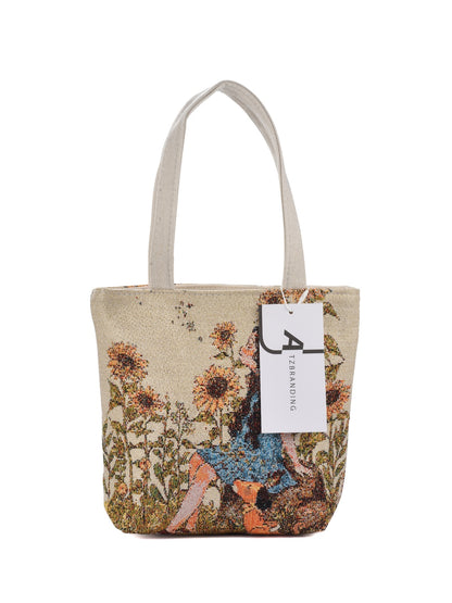 Cosbai - Embroidered Canvas Handbag