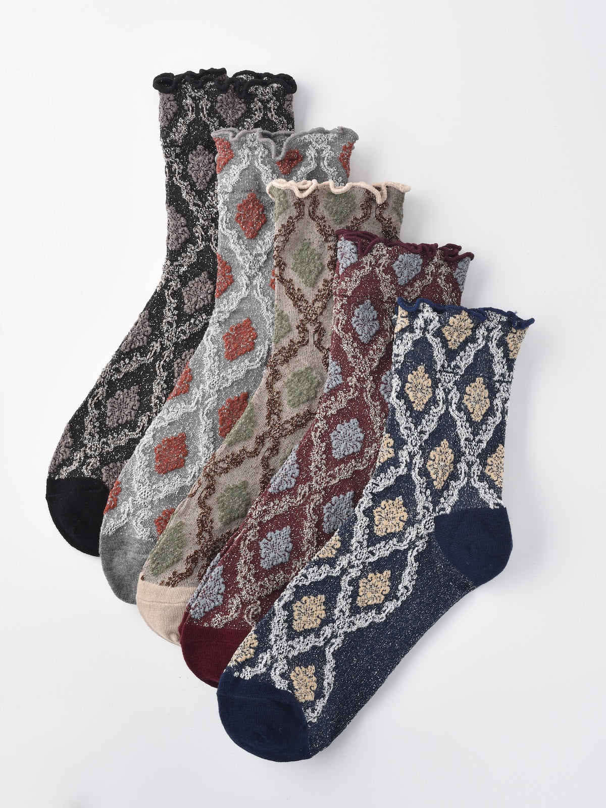 Rufia - Retro Argyle Pattern Women's Socks
