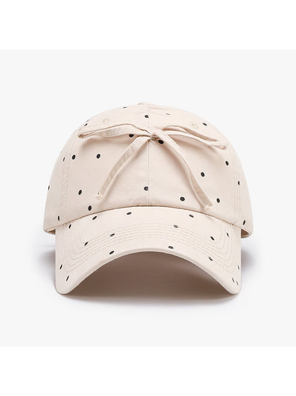 Haila - Round Crown Bow Accent Baseball Cap