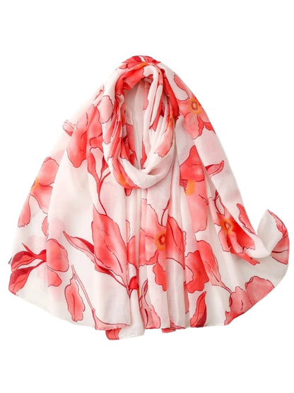 Scarvii - Watercolor Poppy Floral Wrap Scarf