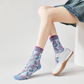 Rufia - Embossed Floral Pattern Women's Socks