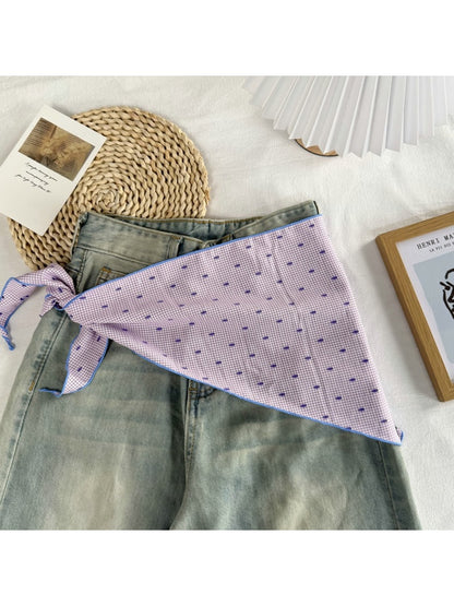 Scarvii - Retro Dot Trim Triangle Bandana