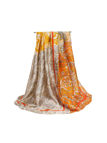 Scarvii - Multi-colored Smooth Finish Paisley Scarf