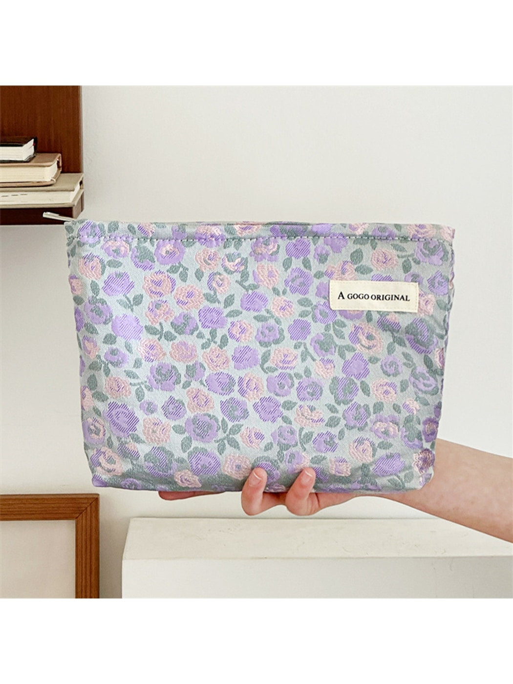 Cosbai - Cute Floral Zipper Cosmetic Organizer Bag