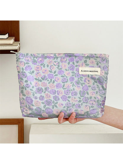 Cosbai - Cute Floral Zipper Cosmetic Organizer Bag