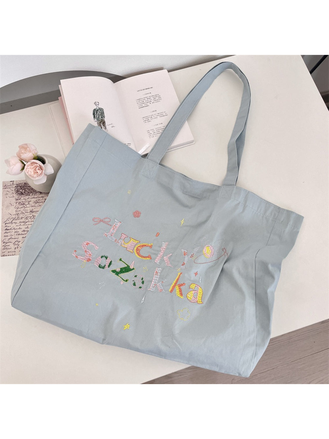 Cosbai - Colorful Embroidery Everyday Tote