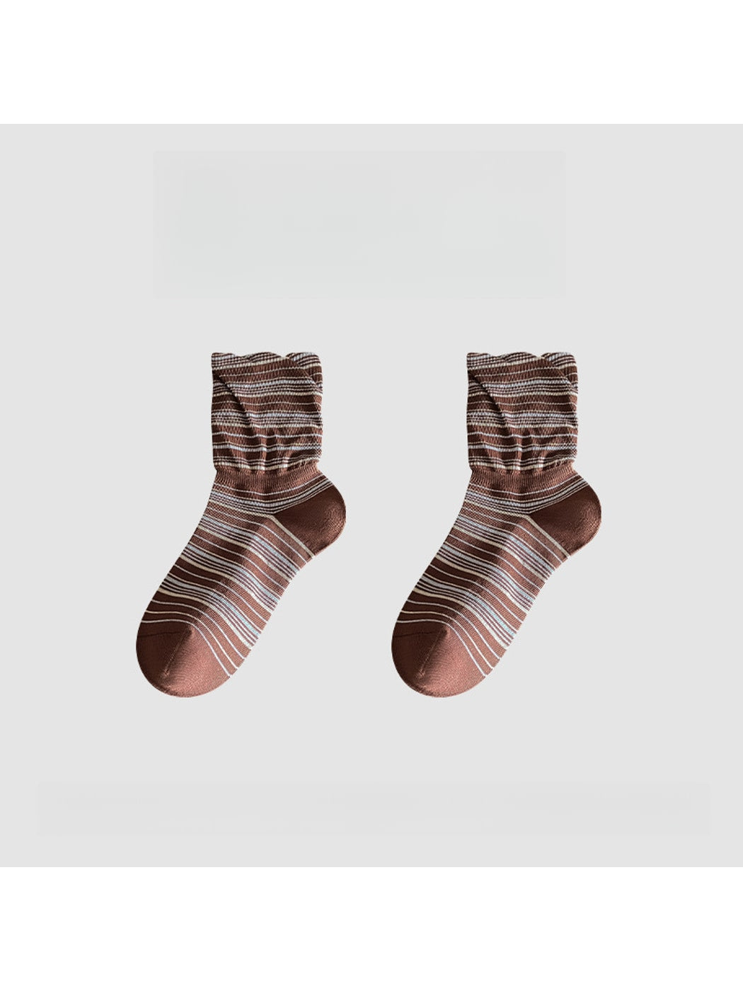 Rufia - Striped Colorblock Casual Crew Socks