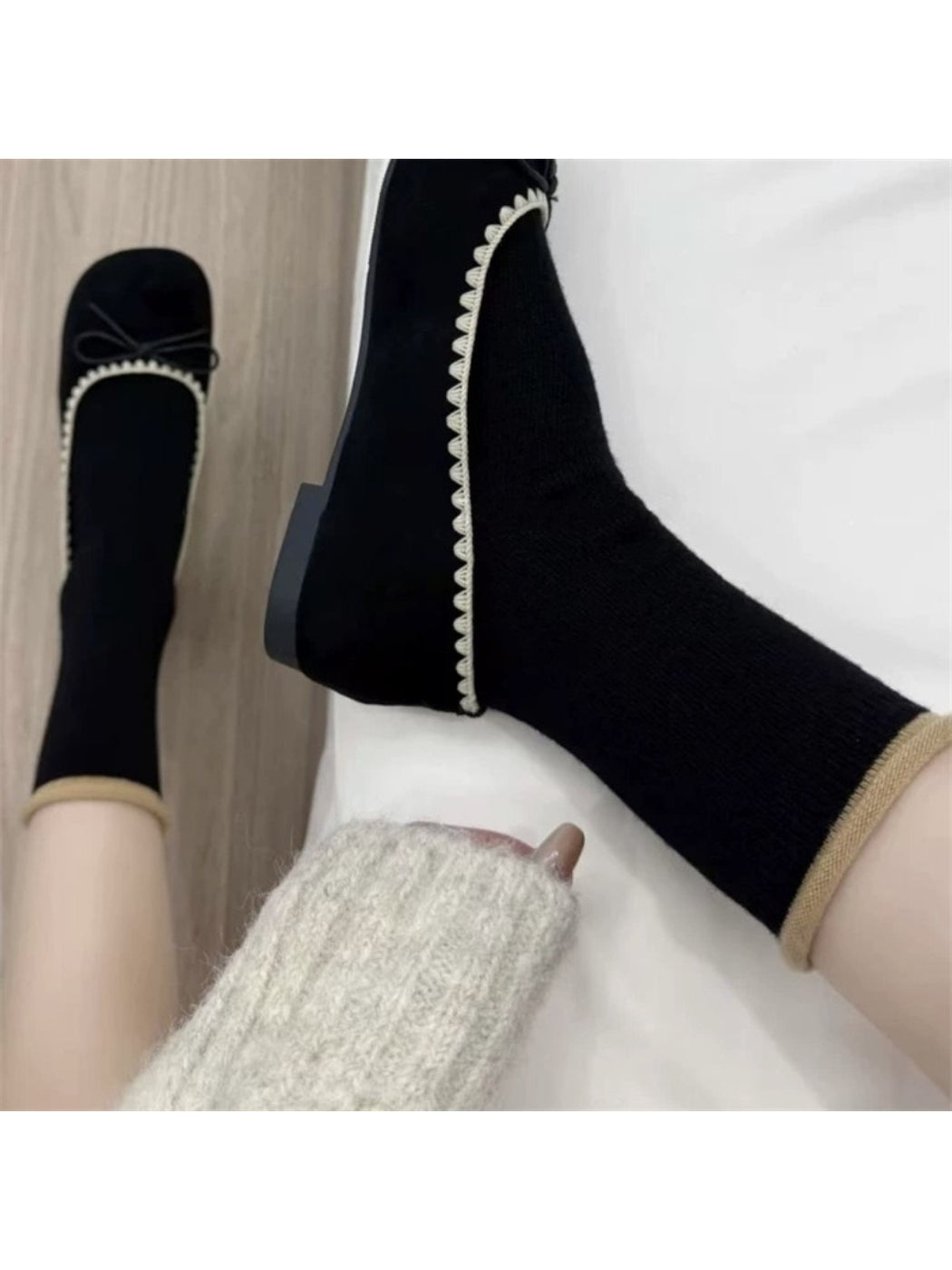 Rufia - Contrast Trim Crew Socks