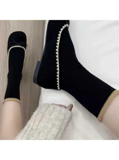 Rufia - Contrast Trim Crew Socks