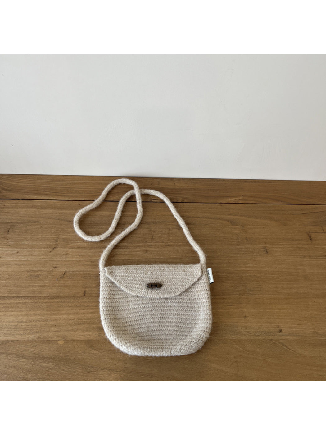 Cosbai - Textured Knit Button Flap Crossbody Bag