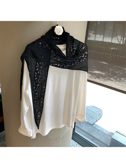 Scarvii - Hollow-Out Lattice Triangle Bandana