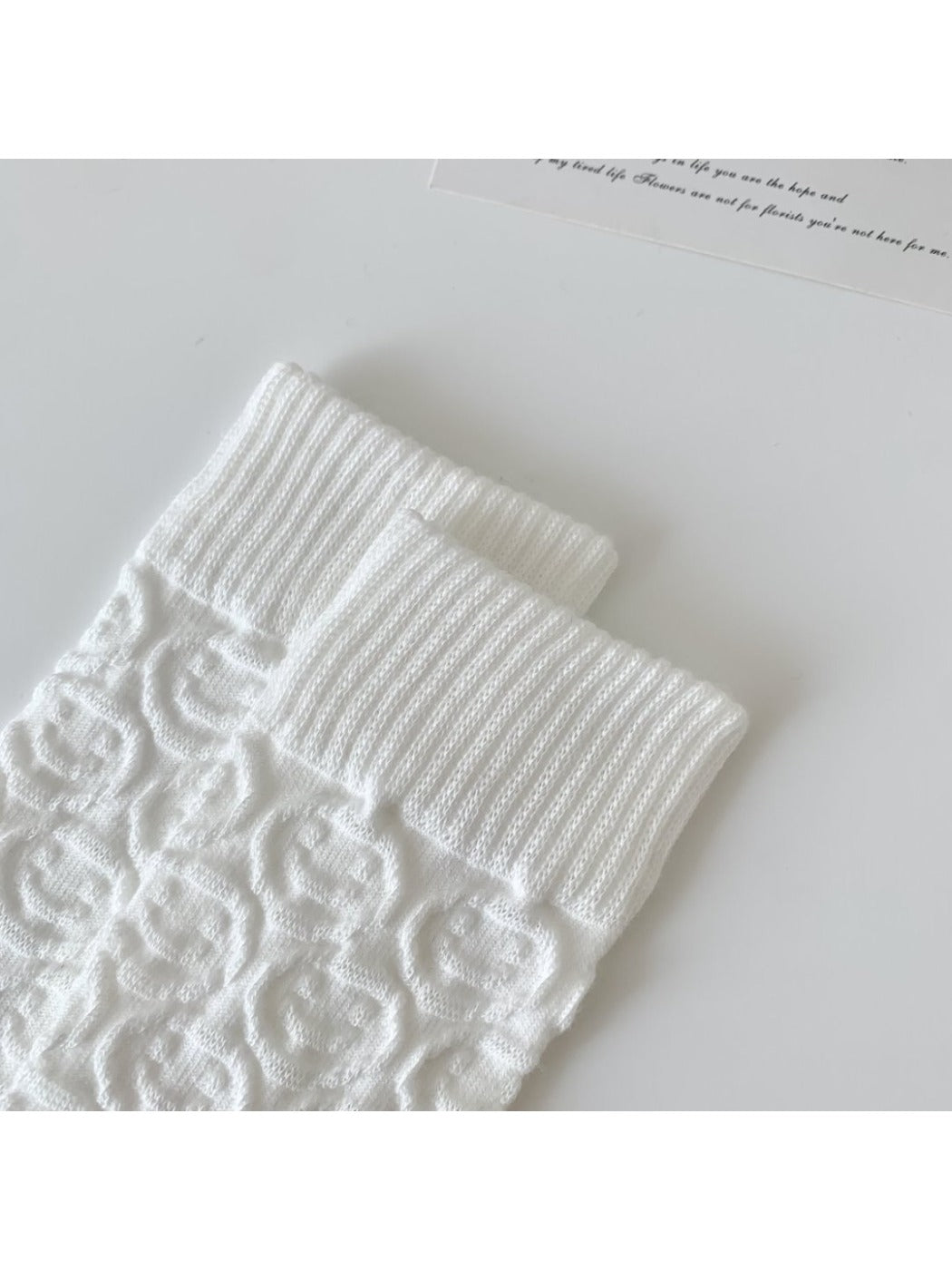 Rufia - Women's Solid Winter Socks with Embossed Smile