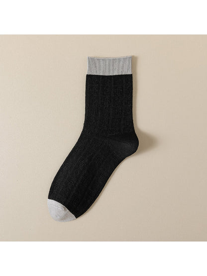 Rufia - Geometric Print Ribbed Crew Socks