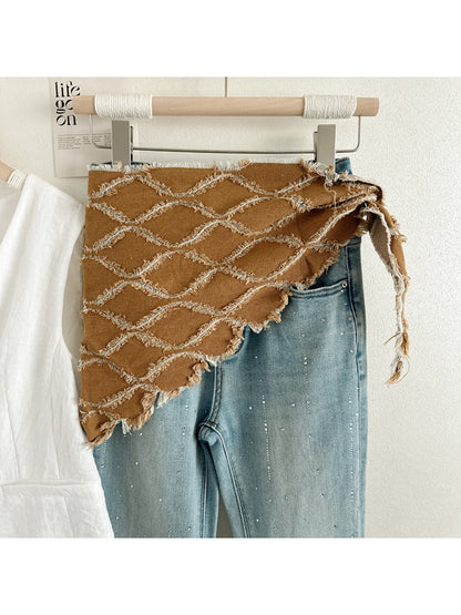 Scarvii - Denim Style Quilted Triangle Scarf