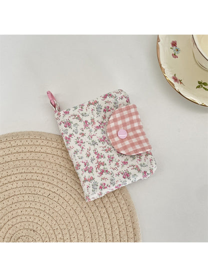 Cosbai - Vintage Floral Snap Button Coin Purse
