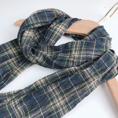 Scarvii - Vintage Plaid Striped Scarf