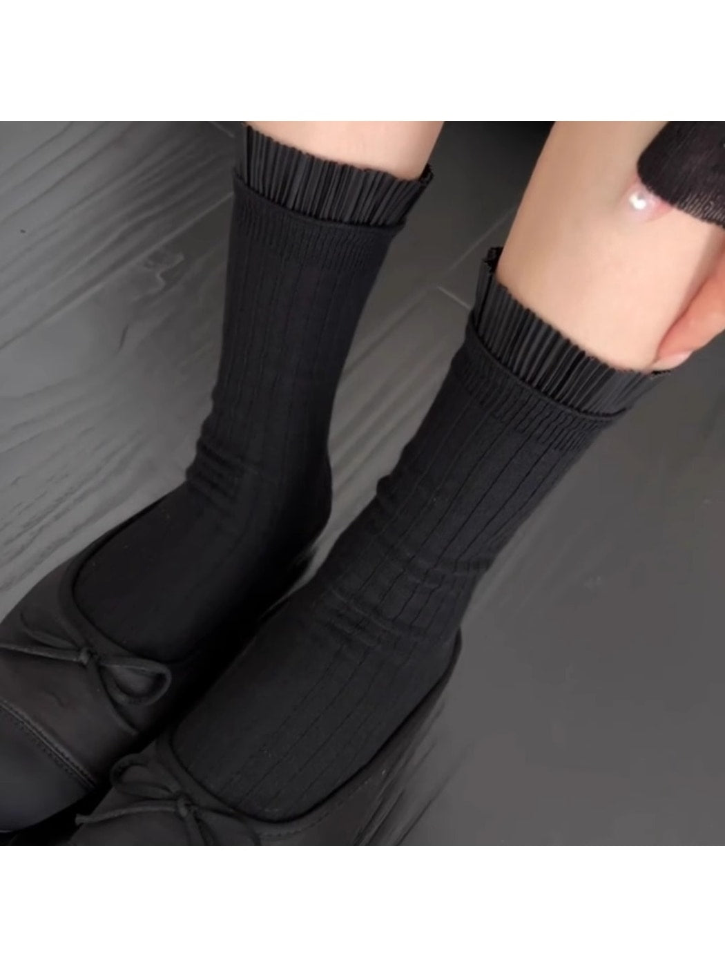 Rufia - Sweet Style Ribbed Detail Crew Socks