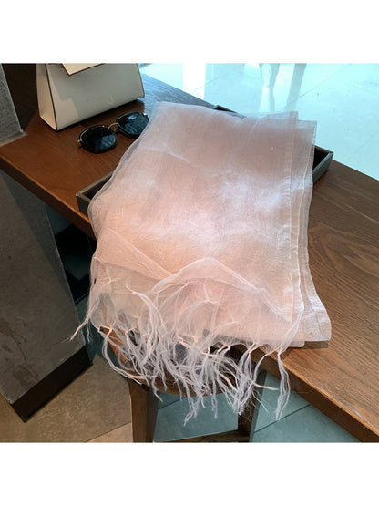 Scarvii - Minimal Fringe Trim Fashion Scarf
