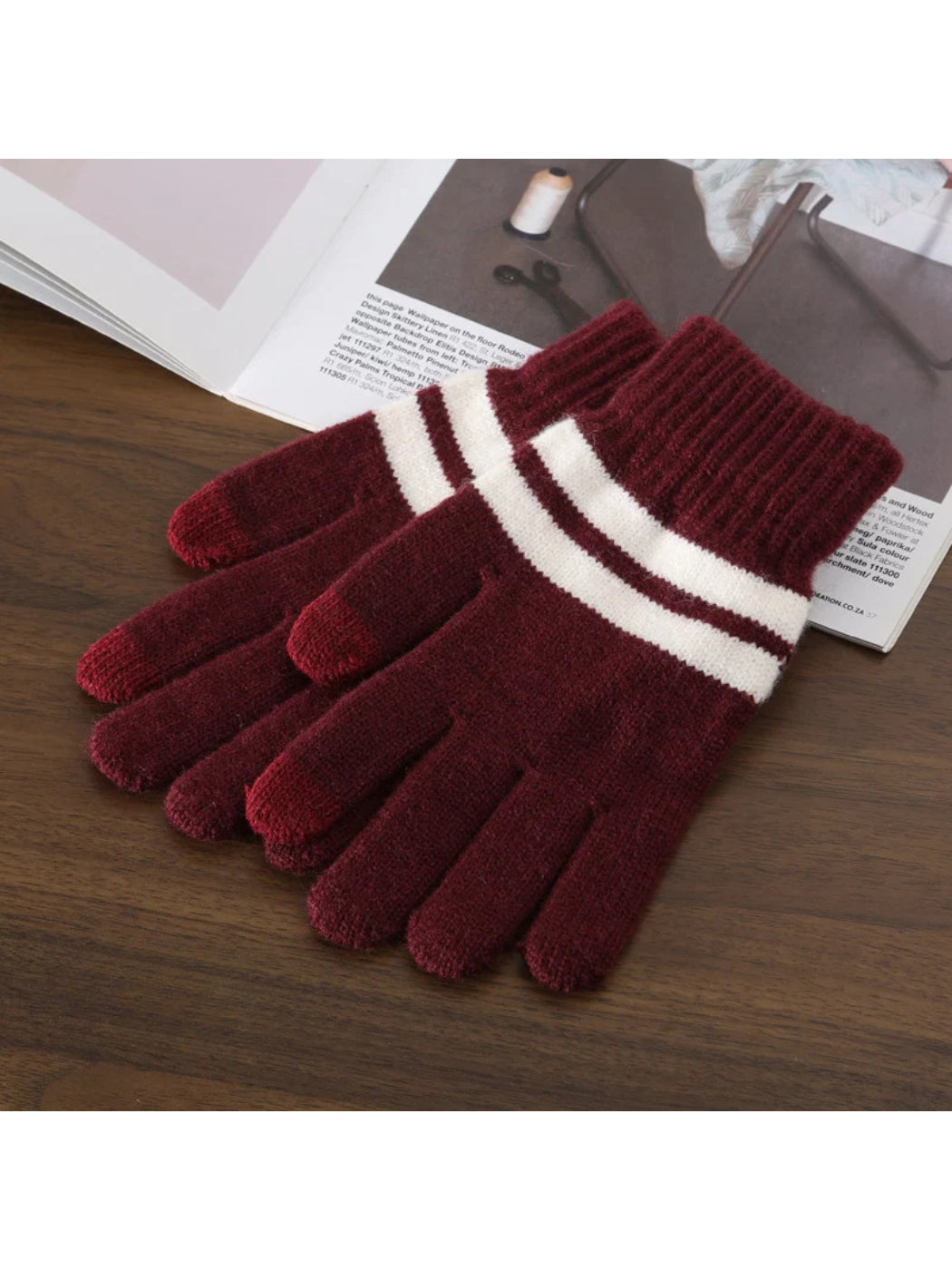 Gloving - Striped Knit Winter Gloves