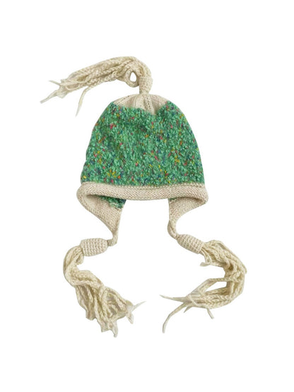 Haila - Winter Knitted Beanie with Tassels & Colorful Speckled Patterns