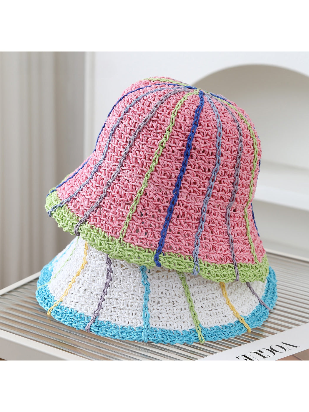 Haila - Color Block Woven Bucket Hat