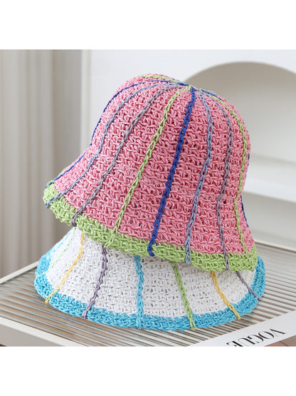 Haila - Color Block Woven Bucket Hat