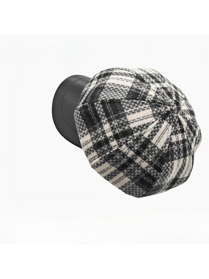 Haila - Plaid Buckle Detail Visor Hat